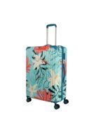 Travelite Cruise türkiz virágos 4 kerekű közepes bőrönd