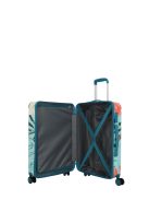 Travelite Cruise türkiz virágos 4 kerekű közepes bőrönd