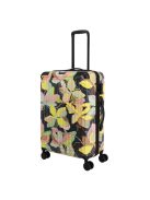 Travelite Cruise sárga virágos 4 kerekű közepes bőrönd
