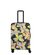 Travelite Cruise sárga virágos 4 kerekű közepes bőrönd