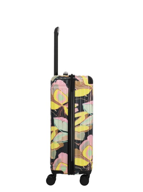 Travelite Cruise sárga virágos 4 kerekű közepes bőrönd