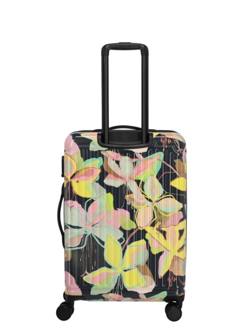 Travelite Cruise sárga virágos 4 kerekű közepes bőrönd