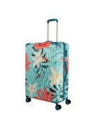 Travelite Cruise türkiz virágos 4 kerekű nagy bőrönd