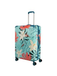 Travelite Cruise türkiz virágos 4 kerekű nagy bőrönd