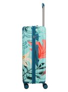 Travelite Cruise türkiz virágos 4 kerekű nagy bőrönd