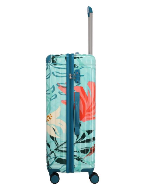 Travelite Cruise türkiz virágos 4 kerekű nagy bőrönd