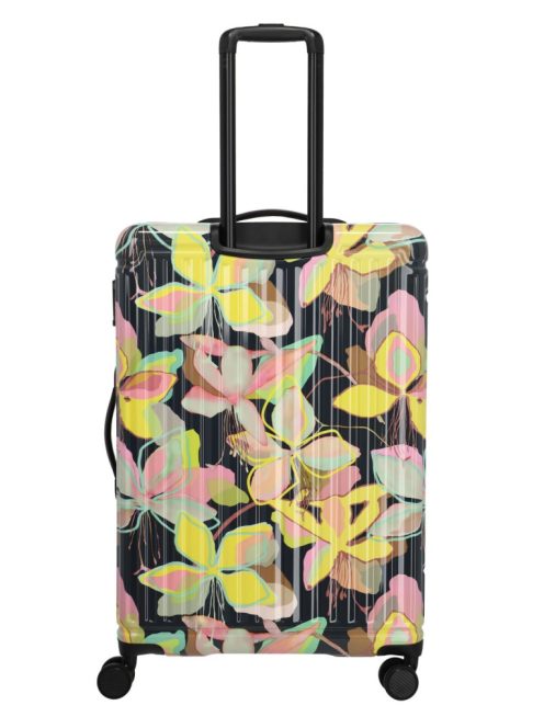 Travelite Cruise sárga virágos 4 kerekű nagy bőrönd