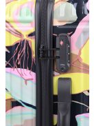 Travelite Cruise sárga virágos 4 kerekű nagy bőrönd