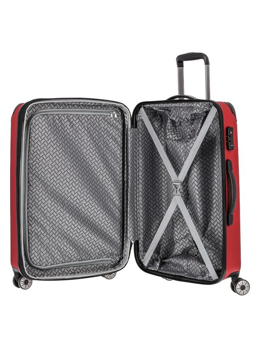 Travelite City piros 4 kerekű bővíthető közepes bőrönd