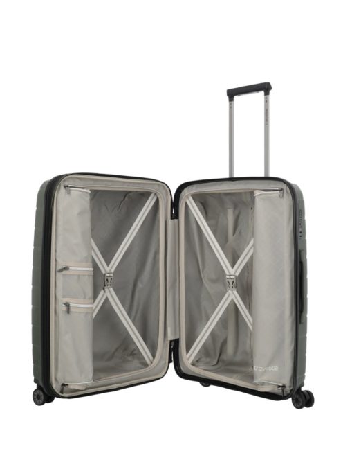 Travelite Air Base zöld 4 kerekű 3 részes bőrönd szett