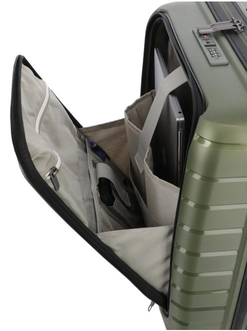 Travelite Air Base zöld 4 kerekű első zsebes kabinbőrönd