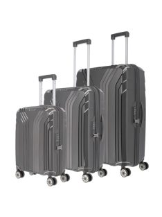 Travelite Elvaa fekete 4 kerekű 3 részes bőrönd szett