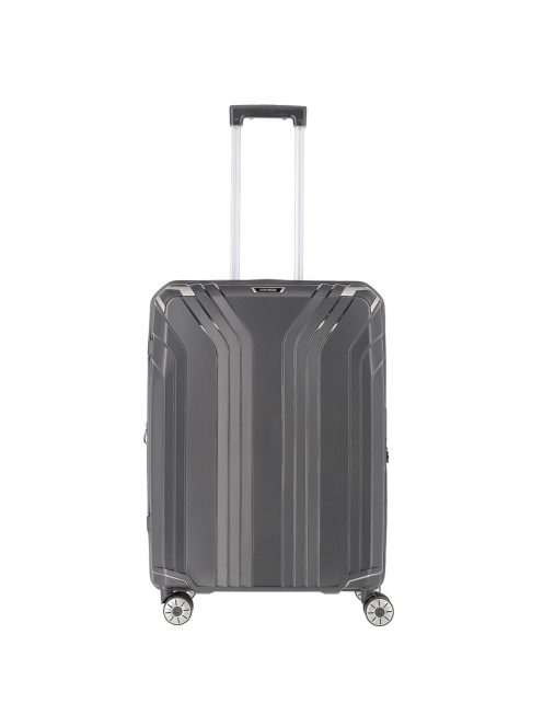 Travelite Elvaa fekete 4 kerekű bővíthető közepes bőrönd