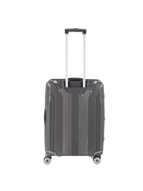 Travelite Elvaa fekete 4 kerekű bővíthető közepes bőrönd