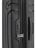 Travelite Elvaa fekete 4 kerekű bővíthető közepes bőrönd