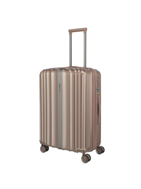 Travelite Paros rose gold 4 kerekű bővíthető közepes bőrönd