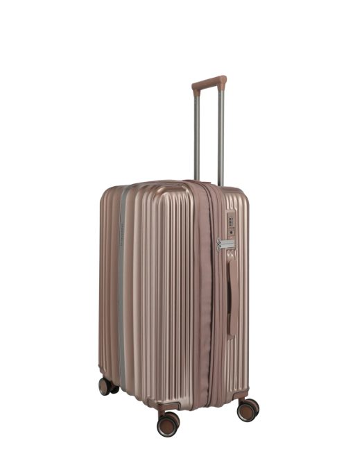 Travelite Paros rose gold 4 kerekű bővíthető közepes bőrönd