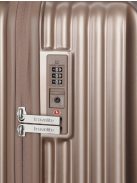Travelite Paros rose gold 4 kerekű bővíthető közepes bőrönd