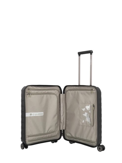 Travelite Mooby fekete 4 kerekű első zsebes kabinbőrönd