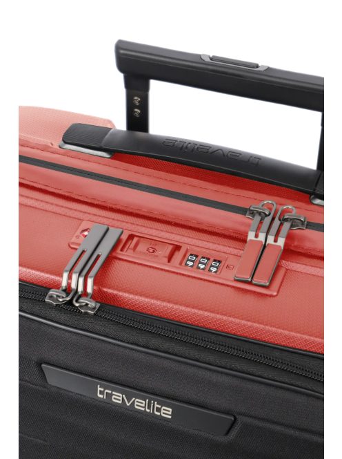 Travelite Mooby piros 4 kerekű első zsebes kabinbőrönd