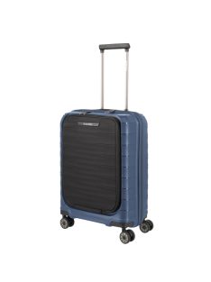 Travelite Mooby kék 4 kerekű első zsebes kabinbőrönd