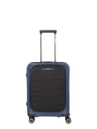 Travelite Mooby kék 4 kerekű első zsebes kabinbőrönd