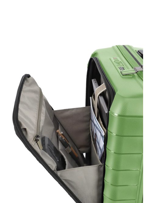 Travelite Mooby zöld 4 kerekű első zsebes kabinbőrönd