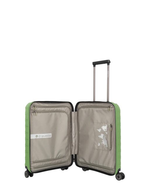 Travelite Mooby zöld 4 kerekű első zsebes kabinbőrönd