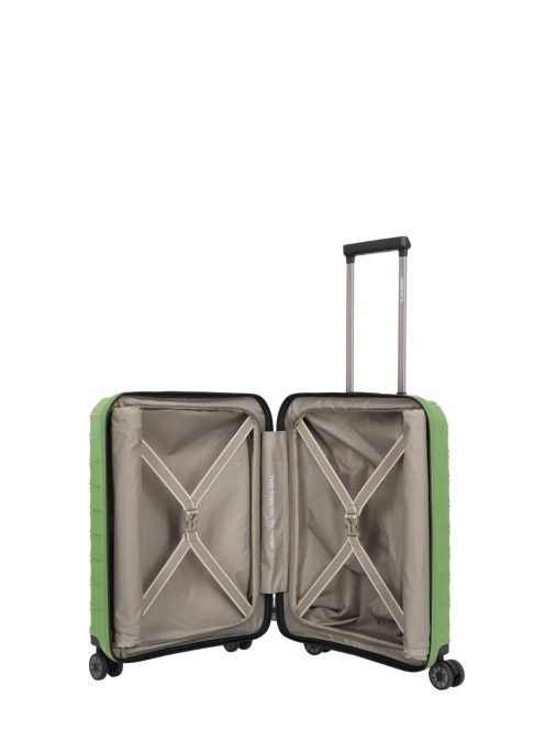 Travelite Mooby zöld 4 kerekű első zsebes kabinbőrönd