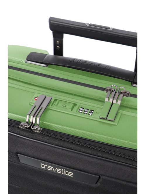 Travelite Mooby zöld 4 kerekű első zsebes kabinbőrönd