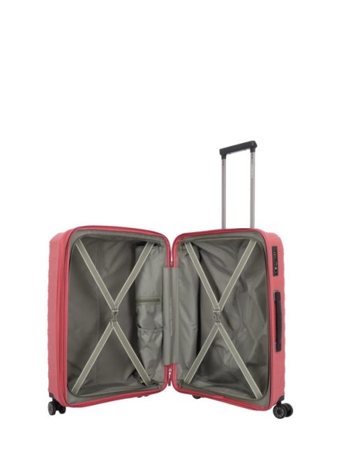 Travelite Mooby piros 4 kerekű bővíthető közepes bőrönd