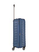 Travelite Mooby kék 4 kerekű bővíthető közepes bőrönd