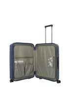 Travelite Mooby kék 4 kerekű bővíthető közepes bőrönd