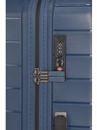 Travelite Mooby kék 4 kerekű bővíthető közepes bőrönd