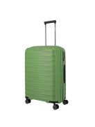 Travelite Mooby zöld 4 kerekű bővíthető közepes bőrönd