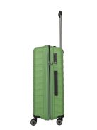 Travelite Mooby zöld 4 kerekű bővíthető közepes bőrönd