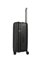 Travelite Roomer fekete 4 kerekű bővíthető közepes bőrönd