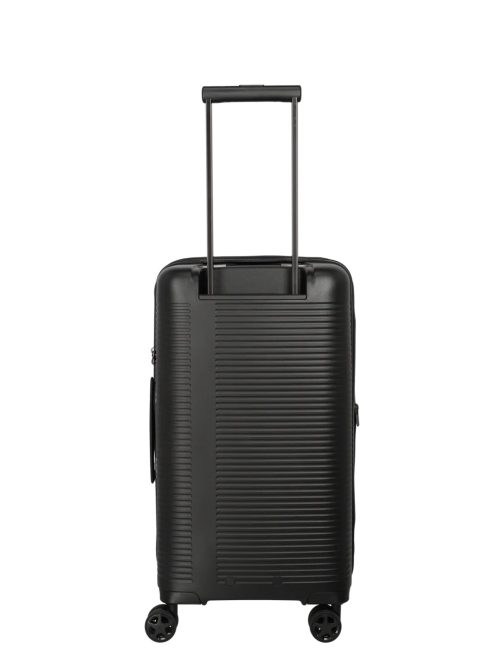 Travelite Roomer fekete 4 kerekű bővíthető közepes bőrönd