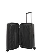 Travelite Roomer fekete 4 kerekű bővíthető közepes bőrönd