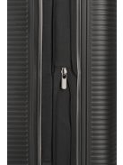 Travelite Roomer fekete 4 kerekű bővíthető közepes bőrönd