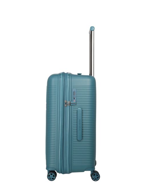 Travelite Roomer jégkék 4 kerekű bővíthető közepes bőrönd