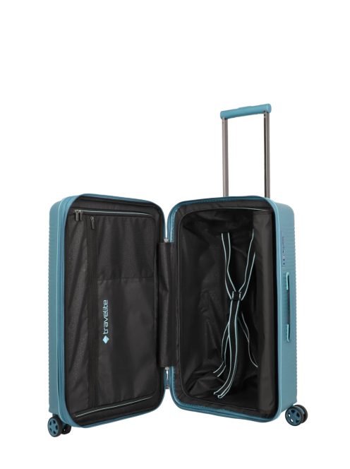 Travelite Roomer jégkék 4 kerekű bővíthető közepes bőrönd