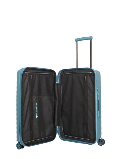 Travelite Roomer jégkék 4 kerekű bővíthető közepes bőrönd