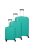Travelite Burano menta 4 kerekű 3 részes bőrönd szett