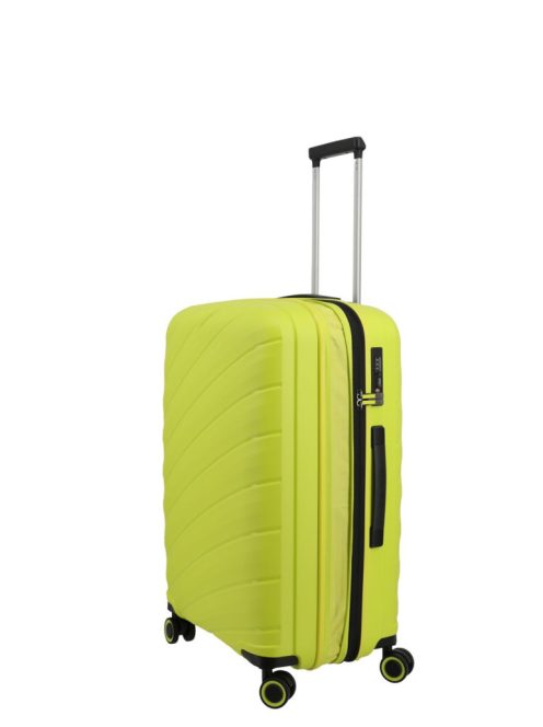 Travelite Burano zöld 4 kerekű bővíthető közepes bőrönd