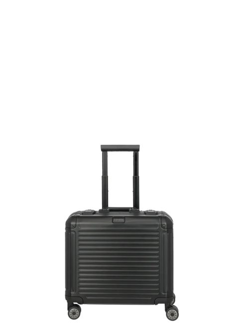 Travelite Next fekete alumínium 4 kerekű üzleti kabinbőrönd