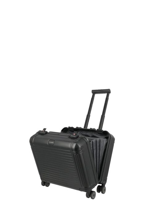 Travelite Next fekete alumínium 4 kerekű üzleti kabinbőrönd