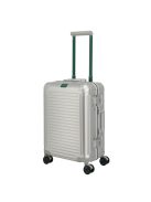 Travelite Next ezüst-zöld alumínium 4 kerekű csatos kabinbőrönd