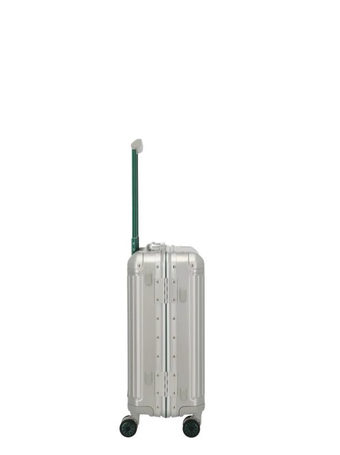 Travelite Next ezüst-zöld alumínium 4 kerekű csatos kabinbőrönd
