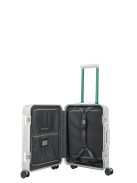 Travelite Next ezüst-zöld alumínium 4 kerekű csatos kabinbőrönd